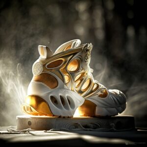 PROMPT: futuristic footwear, inspired by Marvel, by Nike Canon EOS 5D Mark III DSLR, 50mm, f/1.4, ISO 50, 1/1200 seconds